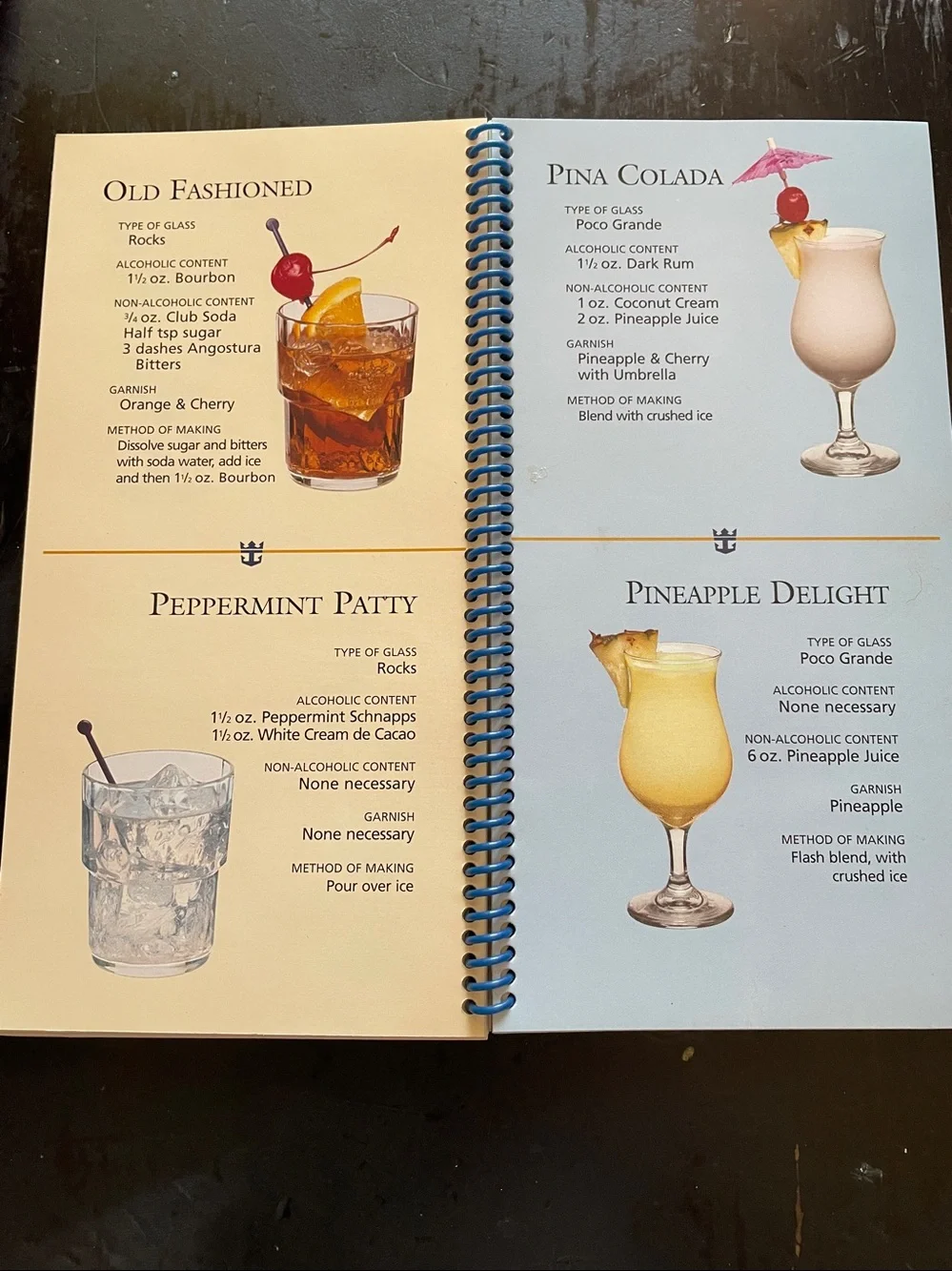 Royal Caribbean Ocean Potions Cocktail Recipe Book